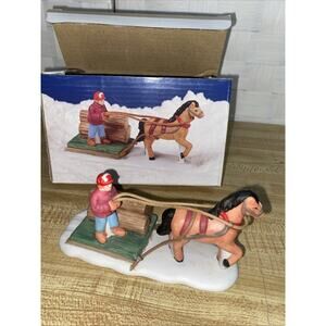 1994 Christmas Valley Season Specialties Horse Sled Lumberjack Boxed New
